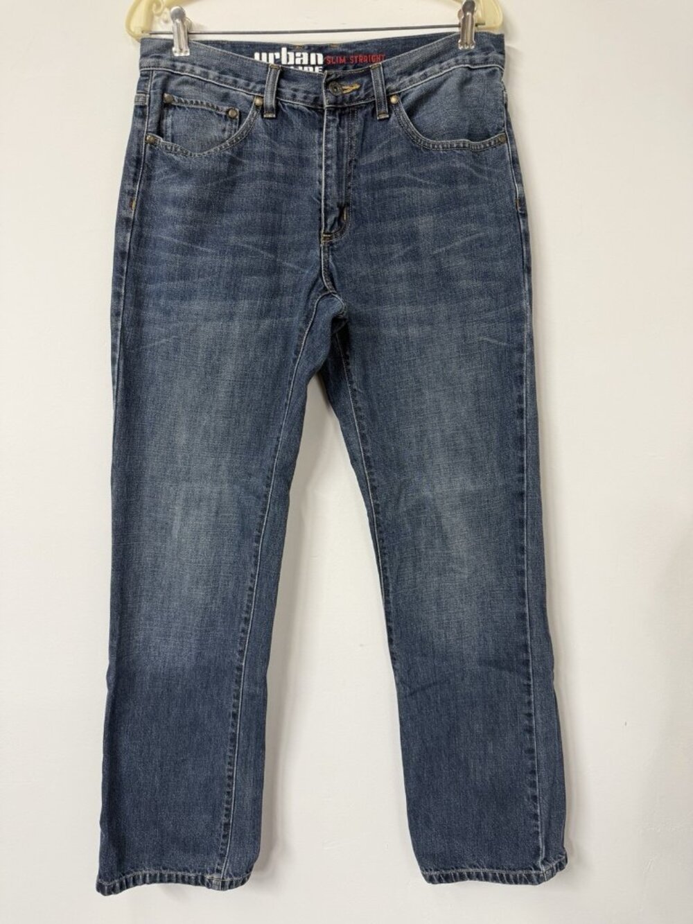 Urban Pipeline Jeans Men 32x32 Blue Denim Slim Straight Leg Distressed
